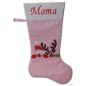 Preview: Nikolausstiefel Rentier und Weihnachtsmann XXL altrosa